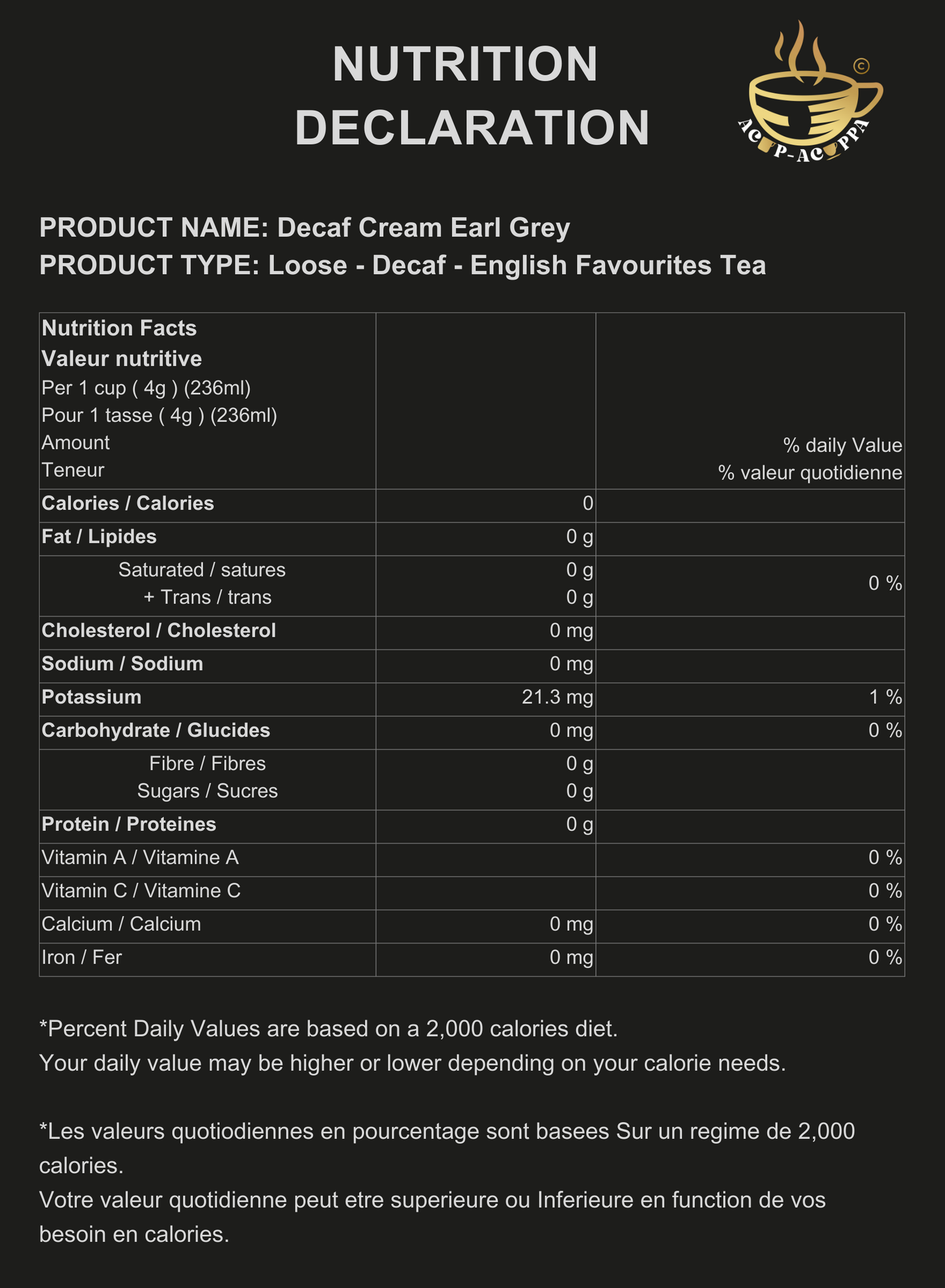 DECAF CREAM EARL GREY