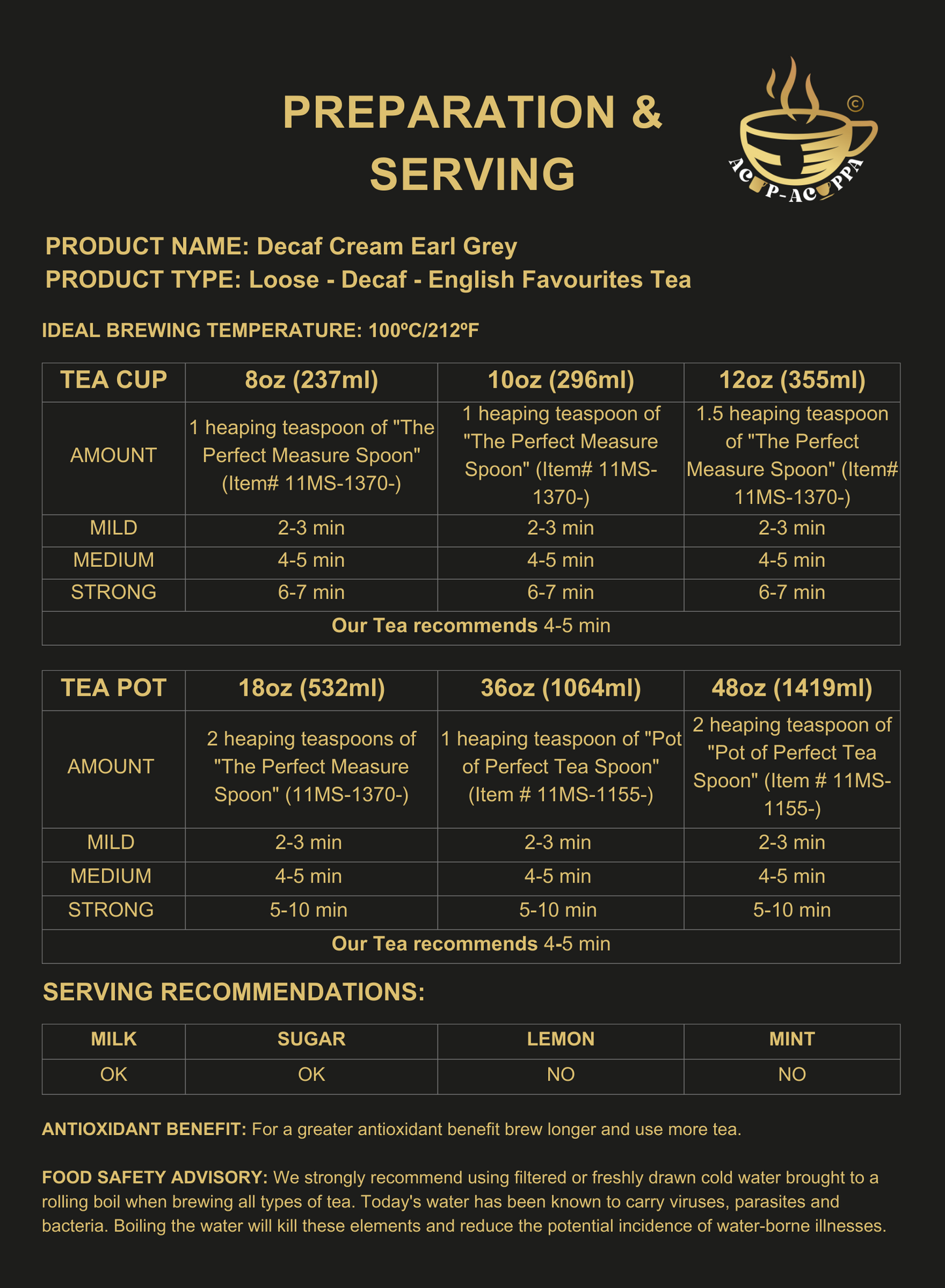 DECAF CREAM EARL GREY