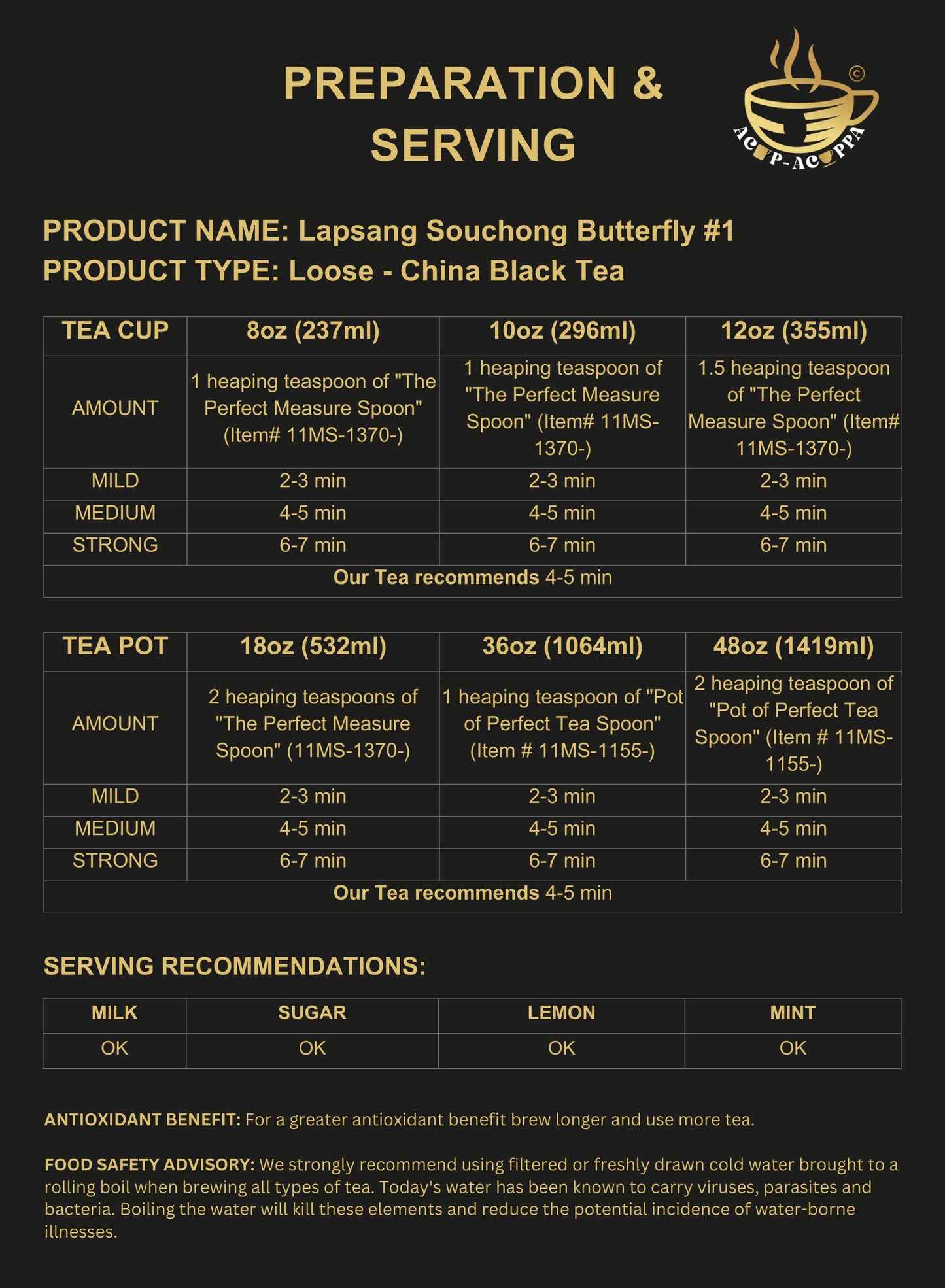LAPSANG SOUCHONG BUTTERFLY #1
